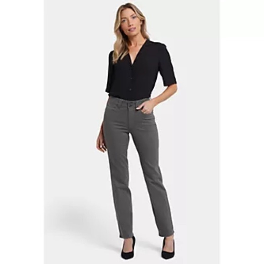 NYDJ Women's Straight Leg Jeans in Dark Green